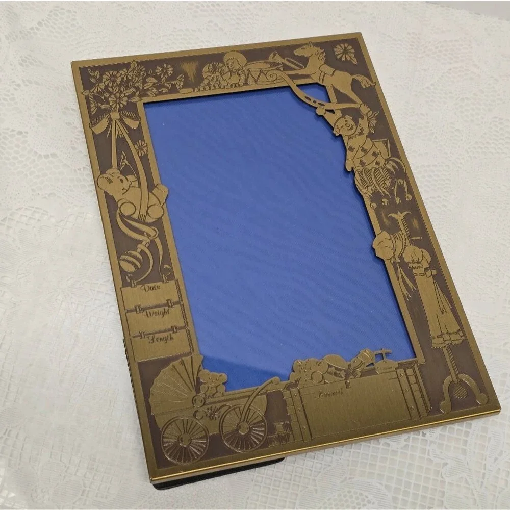 Vintage Reed & Barton By Brass Traditions USA Newborn Baby Nursery Picture Frame